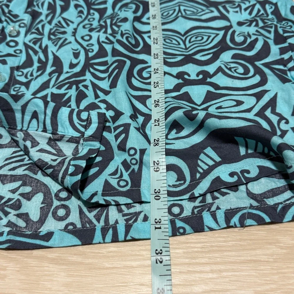 Da Edge Turquoise and Black Patterned Men's Shirt - Picture 5 of 6